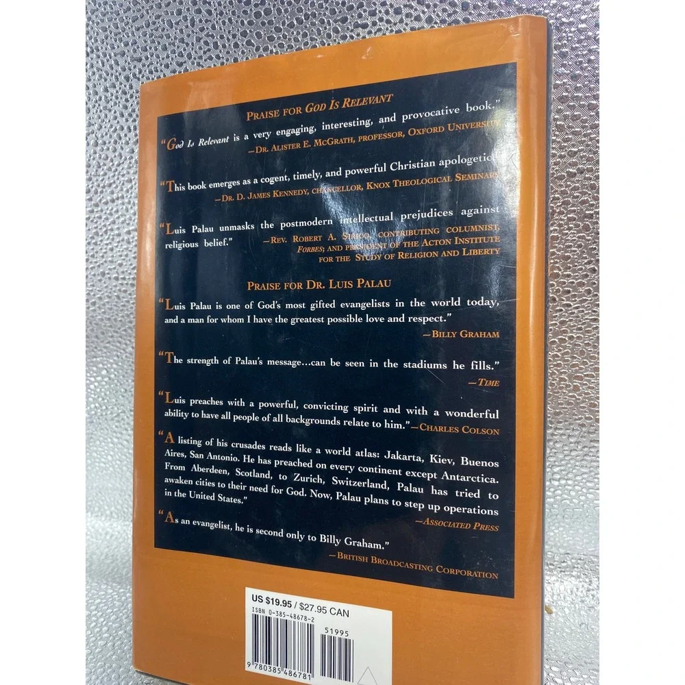 God Is Relevant Luis Palau Hardcover Book Christian Faith Strength Peace 1997